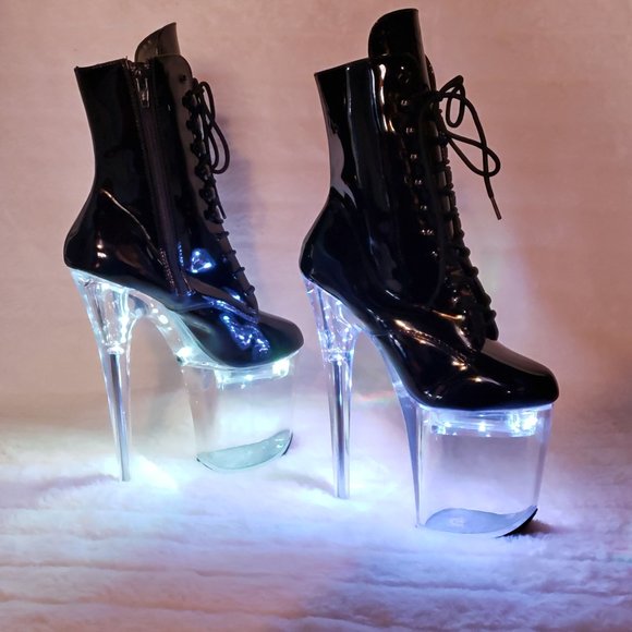 FlashDance 8" Led Light up Platform Ankle Boots Flash dance - Picture 7 of 16
